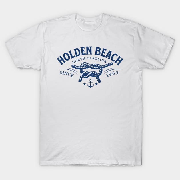 Holden Beach, NC Beach Knot Summer Vacation T-Shirt by Contentarama